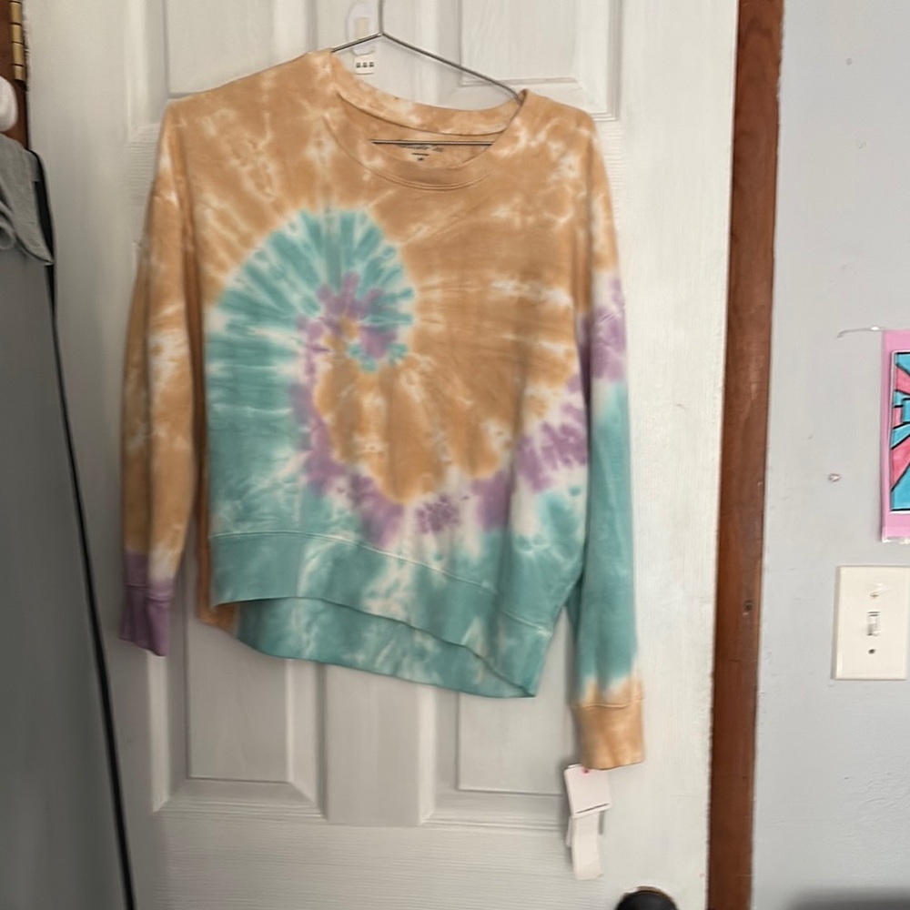 Rebellious One Tie-Dye Hoodie in Teal and Purple